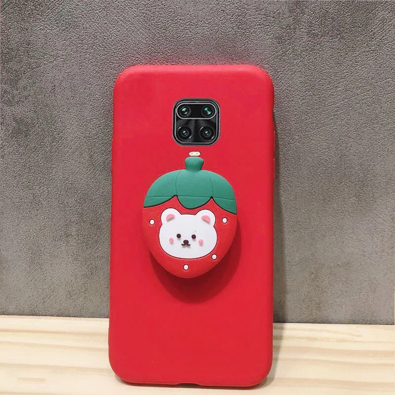Милый мягкий силиконовый чехол с объемной клубничкой для Xiaomi Redmi 9A 9C 9S чехлы