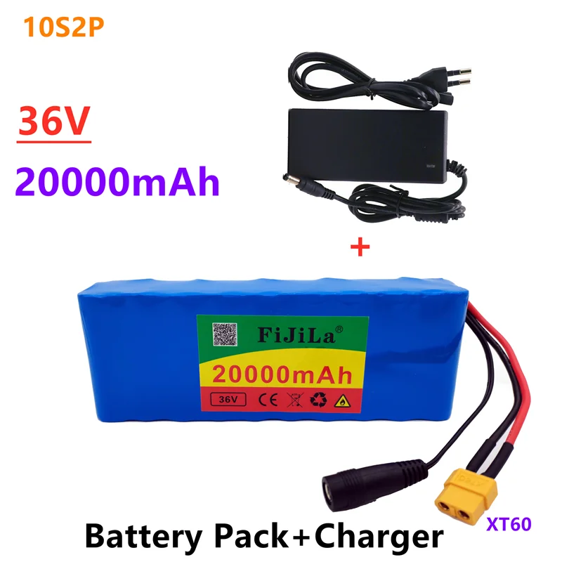

36V 20Ah 10S2P 18650 Rechargeable battery pack 20000mAh,modified Bicycles,electric vehicle 42V Protection PCB +42V Charger