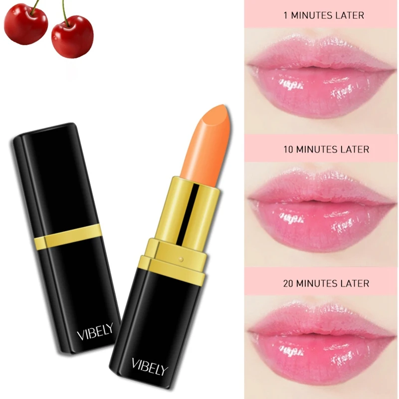Moisturizing Jelly Lip Balm Cherry Temperature Change Color Lipstick Waterproof Matte Lipbalm Make up Chapstick | Красота и здоровье