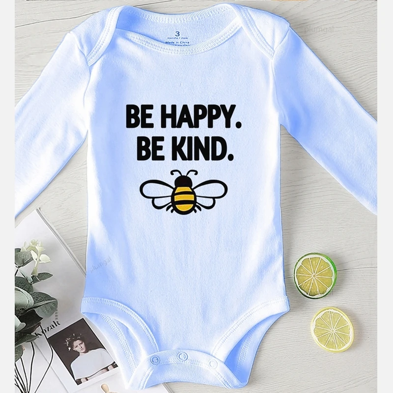 Одежда для новорожденных девочек цельный комбинезон боди с принтом пчелы зимний