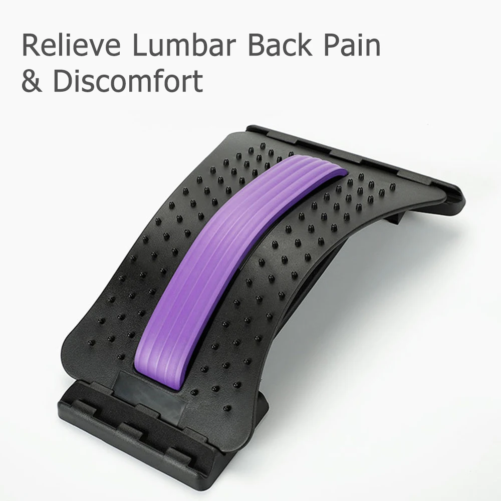 

Back Stretching Device Adjustable Lumbar Traction Waist Spine Back Pain Relief Relax Acupuncture Back Massager Magic Stretcher