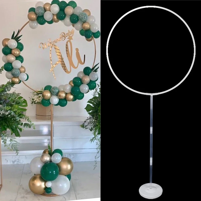 

1set/2set White Round Circle Balloon Stand Holder Balloon Frame Decorations Wedding/Baby Shower/Birthday Party Column Stand
