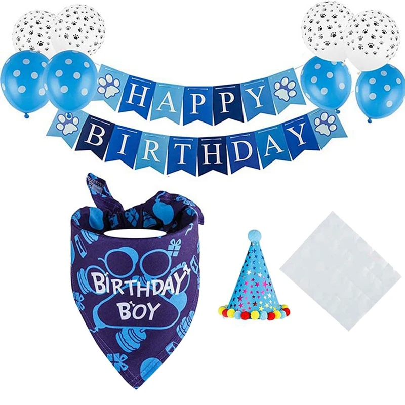 

Dog Birthday Party Supplies,Birthday Bandana Scarf Birthday Hat for Dog Puppy Birthday Party Supplies