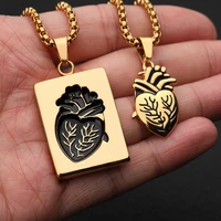 stainless steel heart necklace women men collares de moda 2020 gold color necklaces pendents bff jewelry valentine day gifts