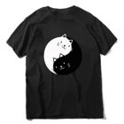 Футболка Taichi Cat Yinyang Kongfu для мужчин и женщин, милая забавная рубашка унисекс из 100% хлопка, свободная уличная одежда в стиле Харадзюку с круглым вырезом, лето