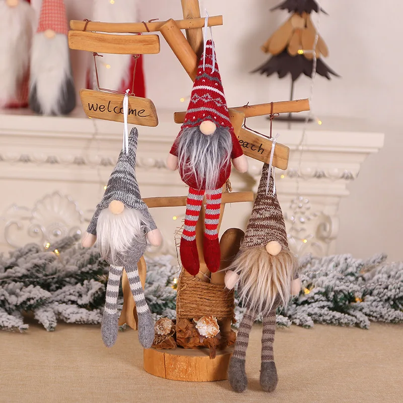 

2020 Christmas Decorations for Home Lighting Gnome Doll Pendant Santa Gnome Plush Doll Decorative Christmas Ornaments New Year
