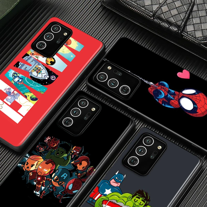 

Cartoon Marvel Hero For Samsung Galaxy S21 S20 FE Ultra Lite S10 5G S10E S9 S8 S7 S6 Edge Plus Black Soft Phone Case