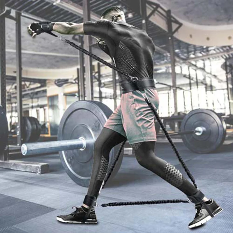 

Hot Full Body Resistance Trainer Sports Fitness Waist Leg Bouncing Training Resistance Bands Gym Stretching Kit N66