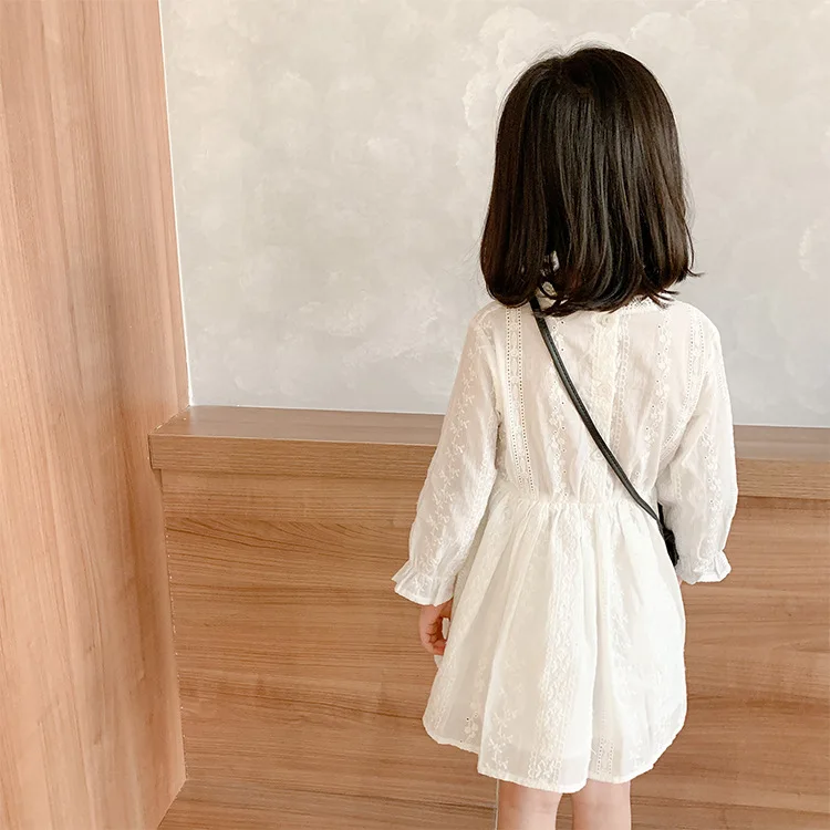 2020 spring baby girl lace dress age 1 2 3 4 5 6 yrs cute kids cotton white dresses quality princess party wedding frocks | Детская