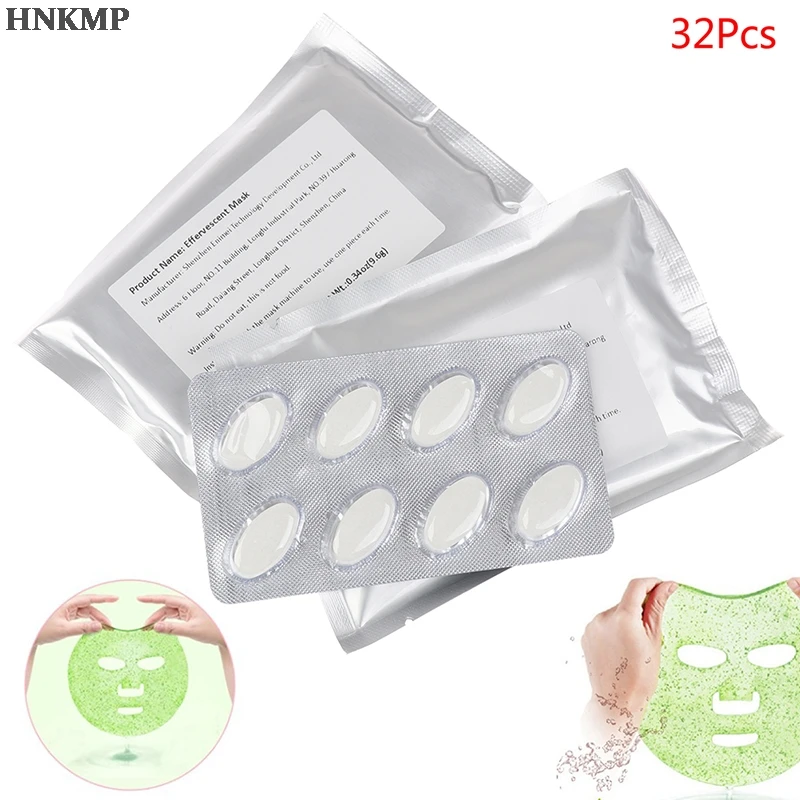 

32Pc Effervescent Collagen Tablets Anti Aging Wrinkle Hydrating DIY Facial Fruit Vegetable Maker Automatic Mask Machine Use Tool