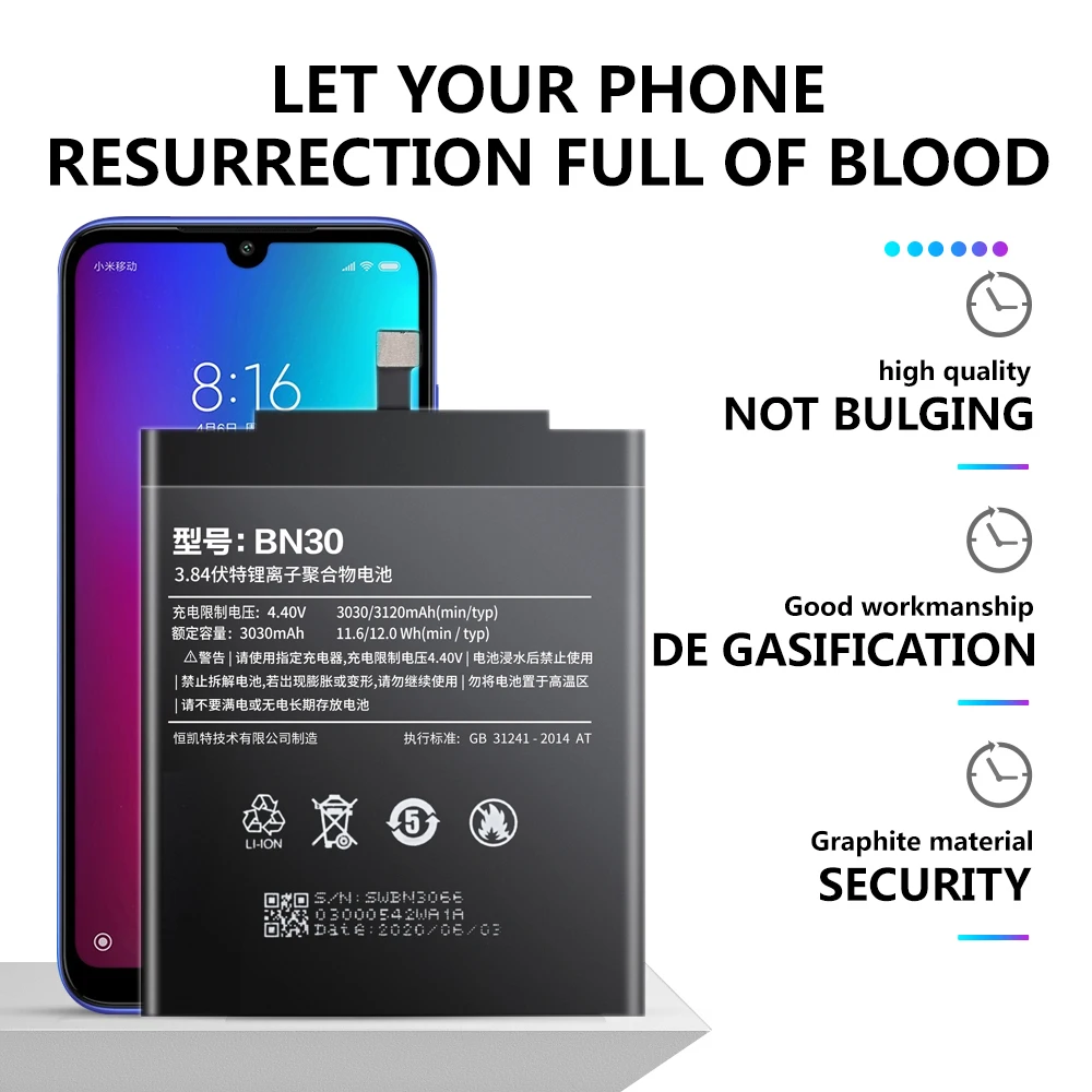 Аккумулятор BN30 BN34 BM47 BM35 BM36 для Xiaomi Mi 4C 5S Redmi 4A 5A 3 3S 4X сменная батарея литий