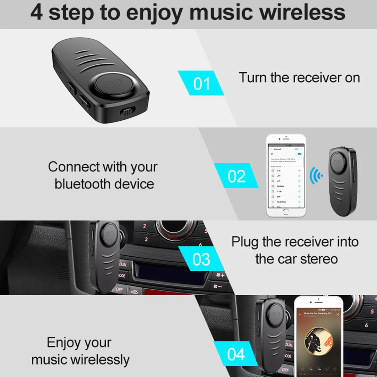 SOONHUA беспроводной автомобильный BT5.0 аудио Bluetooth приемник 3 5 мм AUX стерео музыка