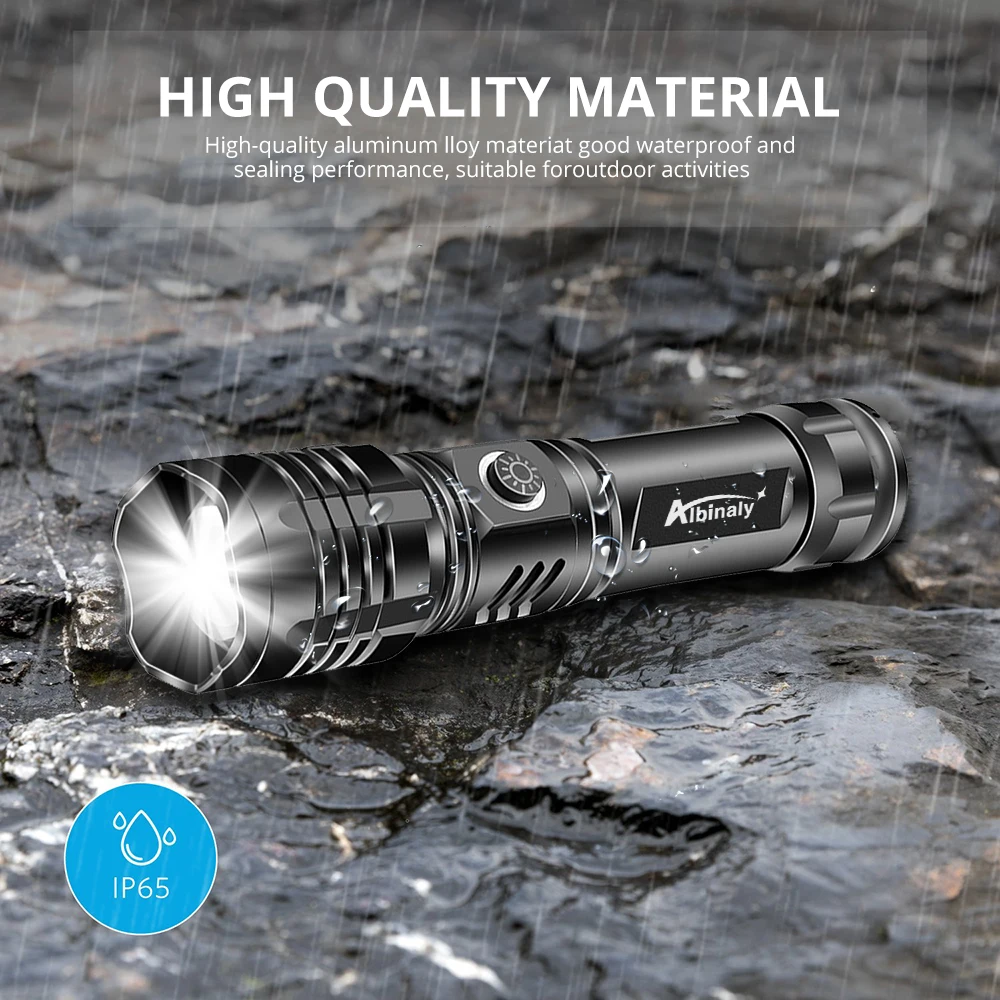 

Powerful XHP50 LED Flashlight USB Rechargeable 18650 Led Torch 5 Modes Zoom Camping Lantern Portable Waterproof Bicycle Light