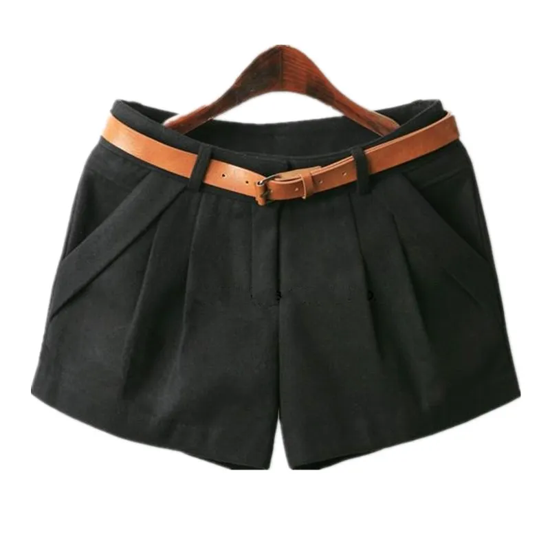new brand autumn winter women shorts plus size mid waist shorts woolen slim casual shorts women hot selling free global shipping