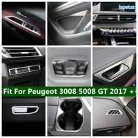 main driving storage box door handle wrist headlamp shift gear sequins cover trim for peugeot 3008 5008 gt 2017 2022