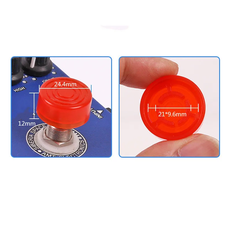 1 stücke fußschalter elektrische gitarre effekt pedal fuß nagel kappe verstärker candy farbe fuß schalter topper knopf zubeh