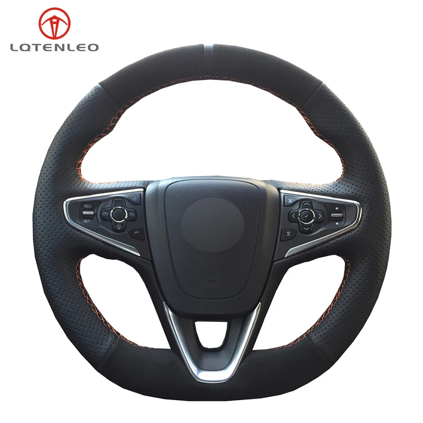 

Руль LQTENLEO для автомобиля, натуральная кожа, замша, черного цвета, для 2013 2018-2014 автомобилей, для автомобилей Опель инженджи, GrandSport