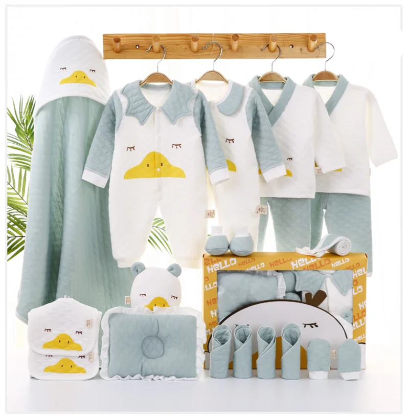

Newborn Casual Clothes Autumn and Winter Cartoon Combed Cotton Soft Breathable Comfortable Kid Baby 20-piece Set Boxless XB171