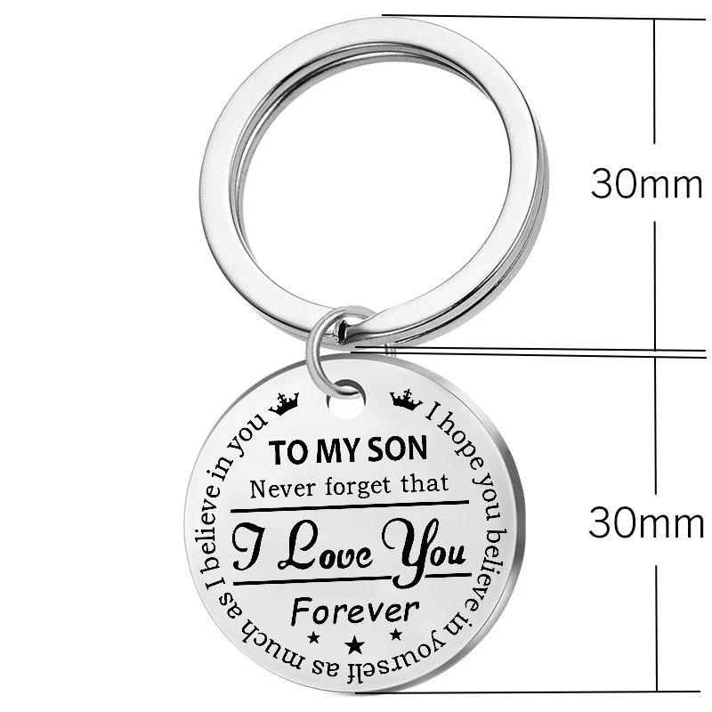 Выгравированный на мой сын брелок для дочери вдохновляющее сердце из