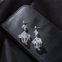 fashion korean elegant earrings for woman transparent bead long pendant earring wedding party unique girl charm jewelry womans