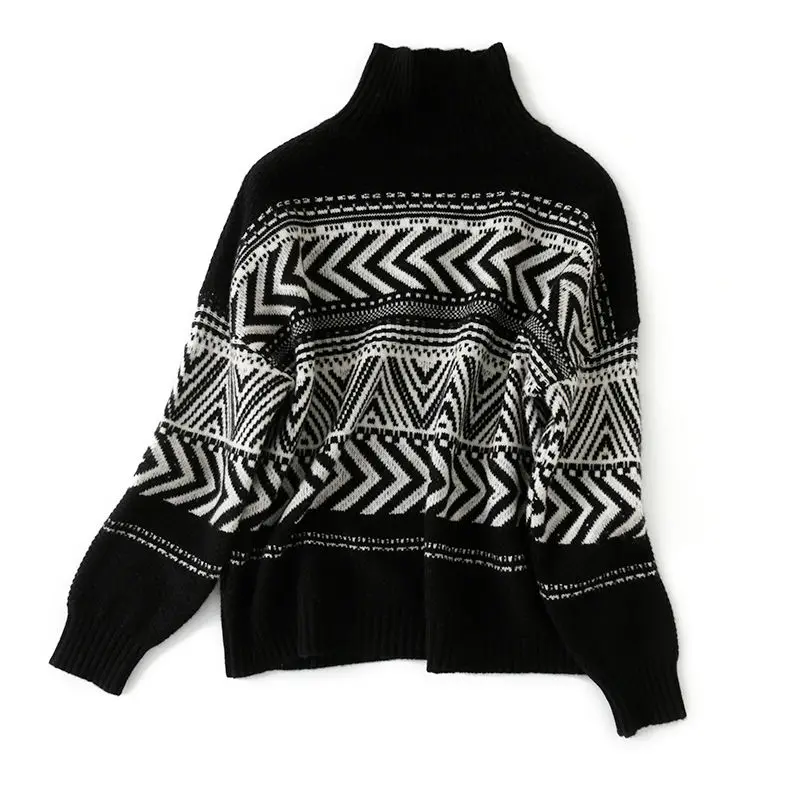 

High collar sweater women's autumn winter 2020 new style loose and thin, age reducing base coat thick