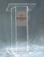 free shipping modern acrylic podium with clear surface tubes custom podium church size