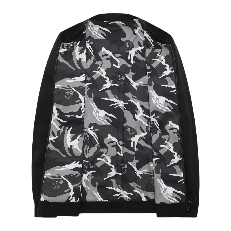 

size plus 8XL brand 7XL Spring and Autumn casual Wearable on both sides jackets Mens coats clothing Baseball collar Men clothes