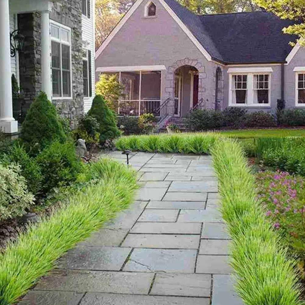 Искусственное зеленое растение тонкая трава 45 см пластиковое украшение в горшке