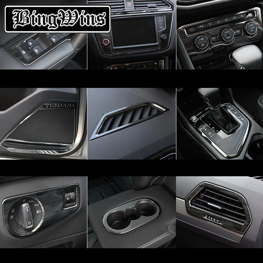 

Car style 1 For Tiguan L 17-20 Interior refit decoration patch, shift frame, Sequin, stainless steel Sequin