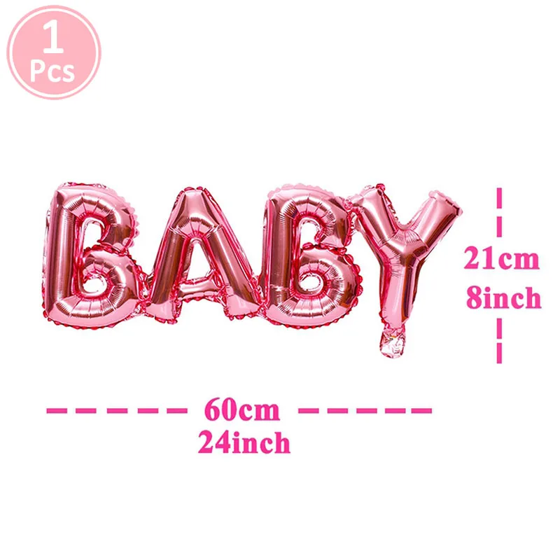 16 дюймов Baby Shower Фольга воздушные шары BabyShower вечерние украшения его для мальчиков и девочек с изображением слона Пол раскрыть игры с надписью Oh Baby столовых принадлежностей - Цвет: 1pcs pink baby