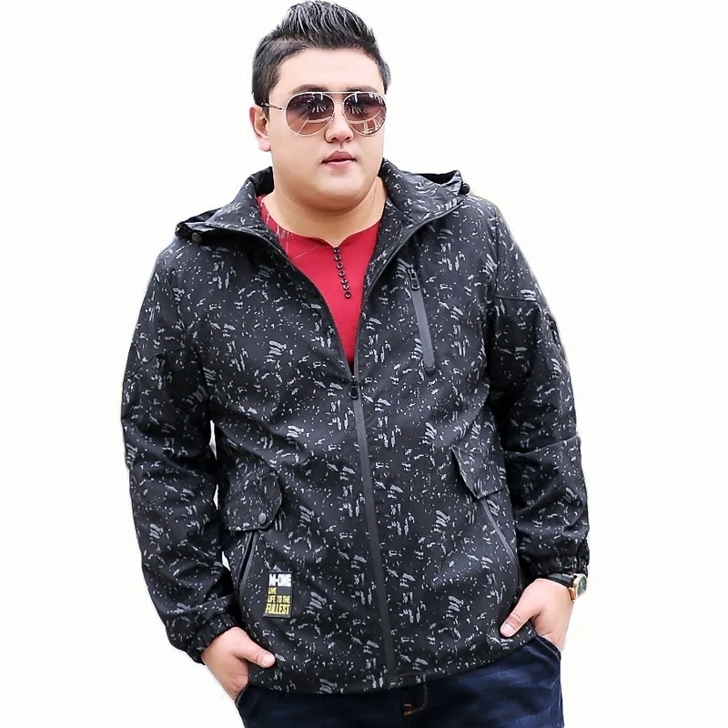 

Plus Size New Spring Autumn Bomber Jacket Men Casual Solid Windbreaker Zipper Thin Hooded Coat Outwear Male Jacket 9XL