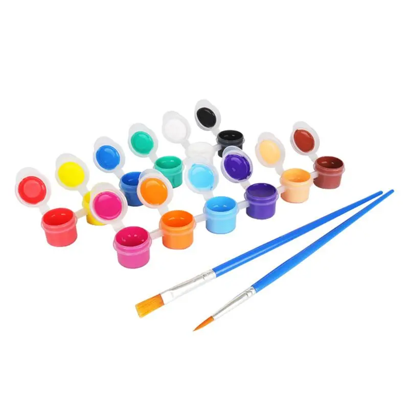 

W3JD 2ml 12 Vibrant Colors Washable Gouache Paint for Kids School Finger Paint