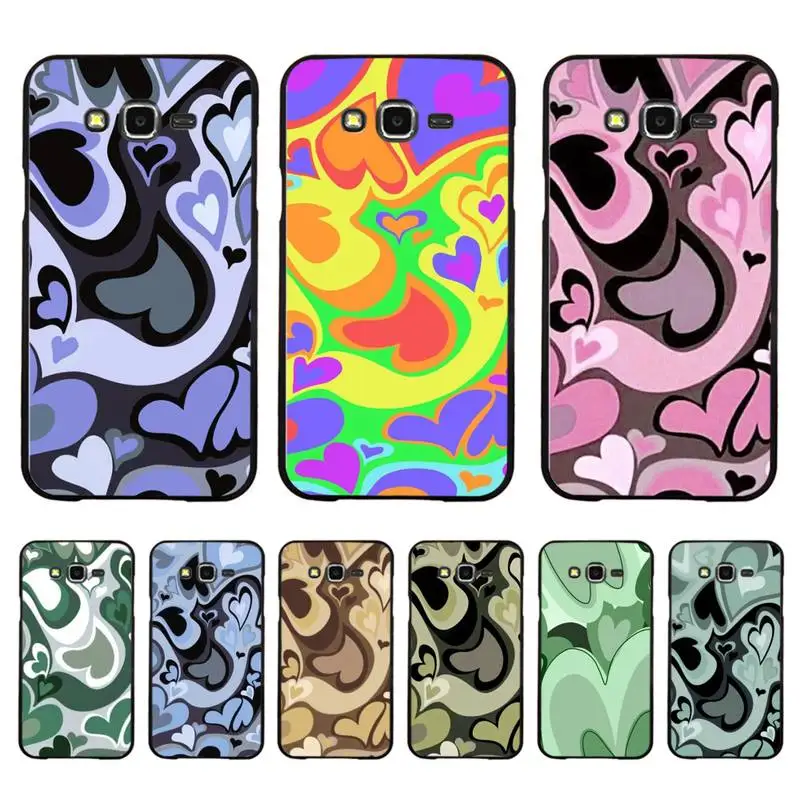 

Purple Heart Swirl Pattern Phone Case For Samsung Galaxy J4plus J6 J5 J72016 J7prime cover for J7Core J6plus Back Coque