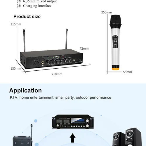 Портативный UHF Bluetooth беспроводной микрофон M6 с регулируемым басом реверберации микрофон для KTV Karaoka Система домашнего кинотеатра громкоговоритель