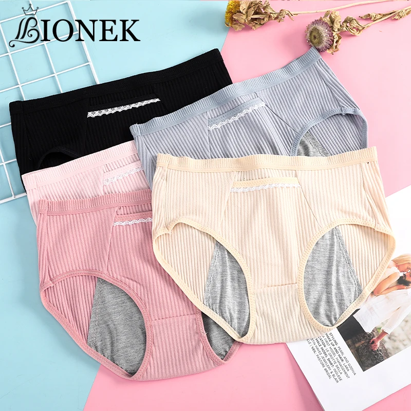 

Новые женские физиологические трусики BIONEK, японские хлопковые трусики большого размера, непротекающие менструальные брюки во время менстр...