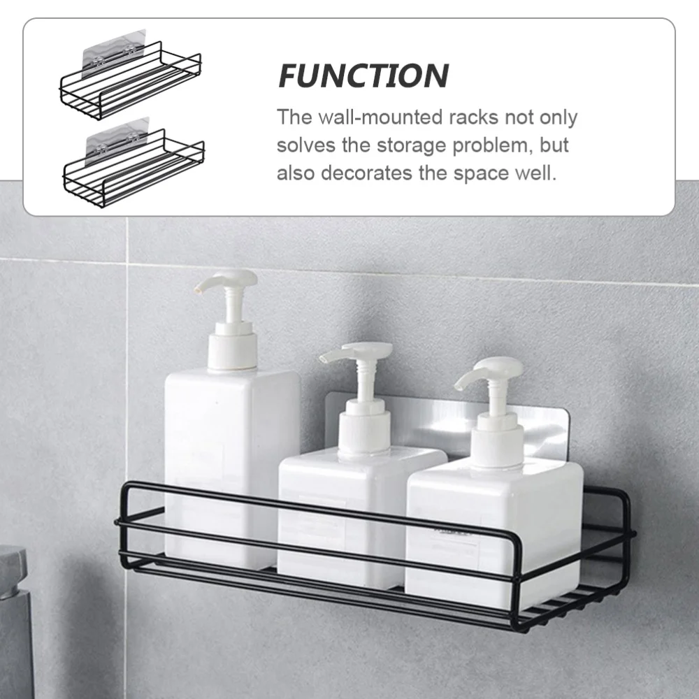 

2pcs Bathroom Storage Holder Durable Wall-mounted Racks Home Storage Racks