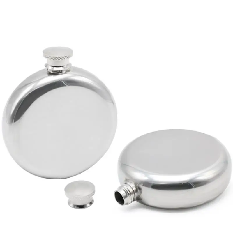 

150ml Stainless Steel Hip Flask Portable Outdoor Flagon Silvery Whisky Stoup Wine Pot Alcohol Bottles with Funnel LX8138