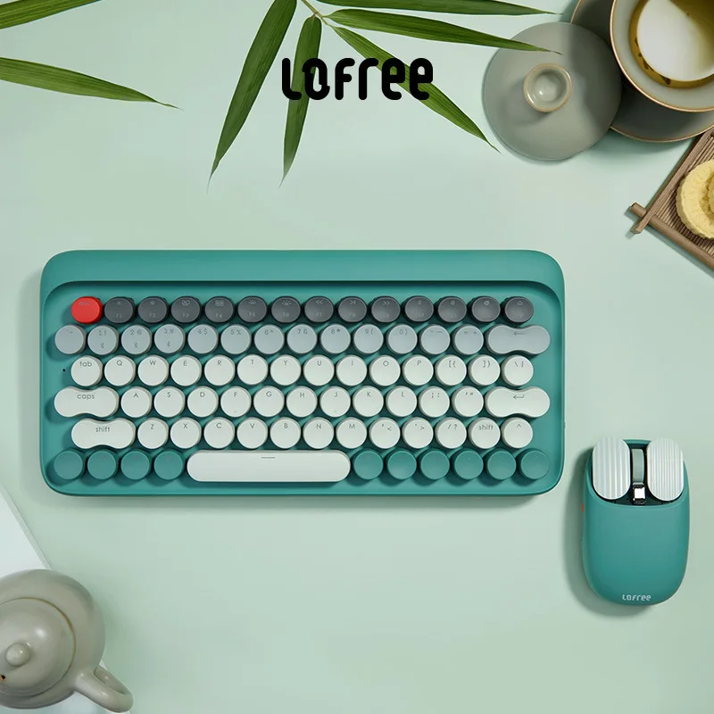 Lofree Bluetooth Беспроводная механическая клавиатура серии розовый пишущий аппарат с