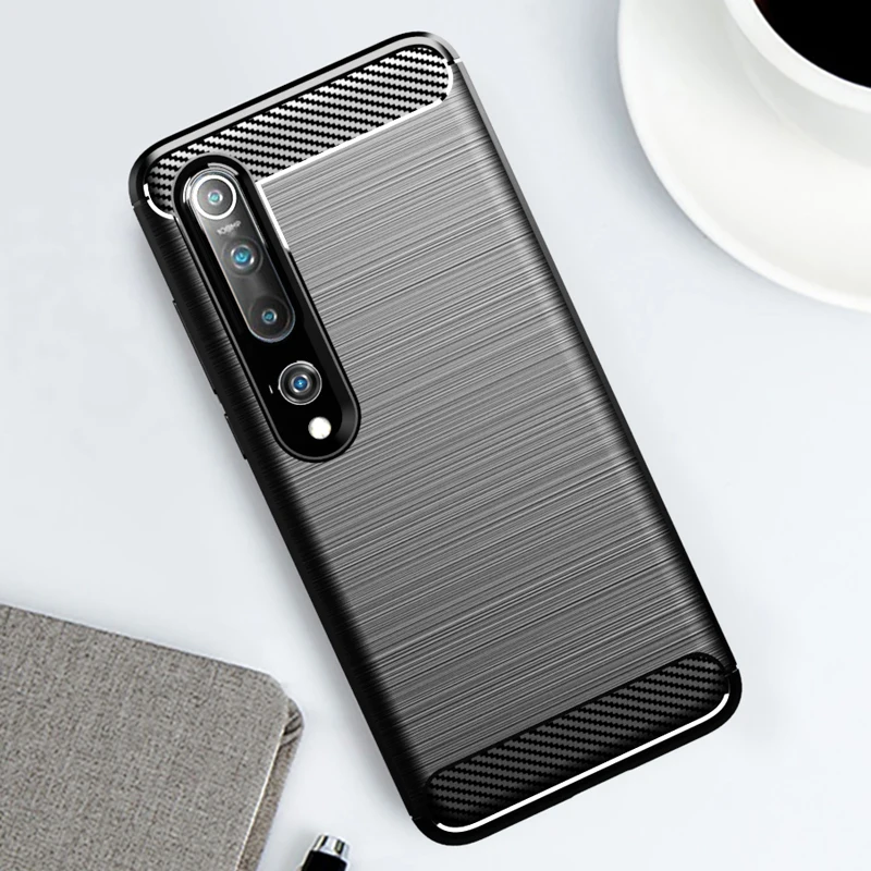 Чехол для Xiaomi Mi 10 Pro мягкий ударопрочный чехол из ТПУ с узором углеродного волокна