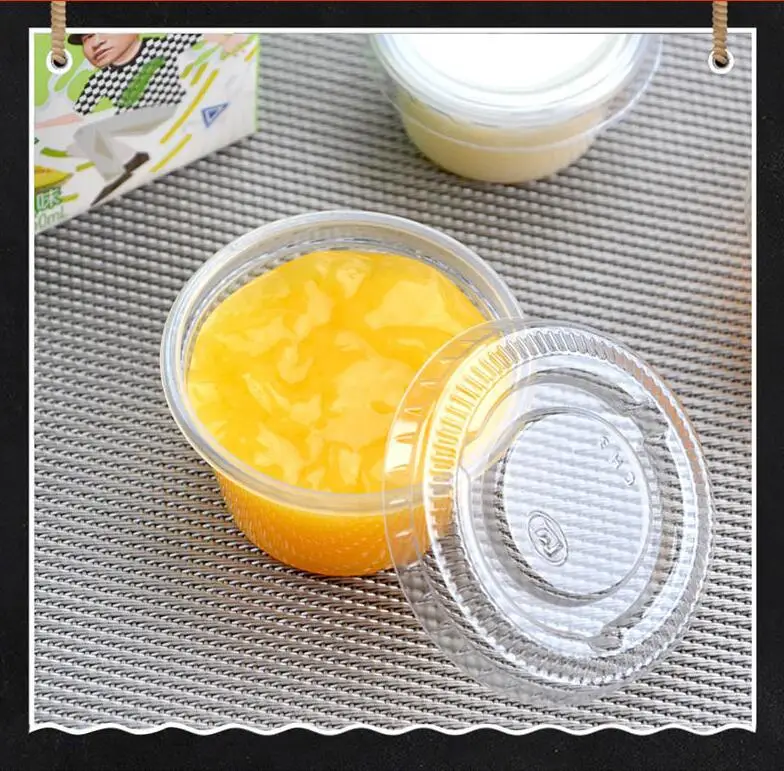 100 шт. Прозрачный Пудинг одноразовая пластиковая крышка для чашек маленькие