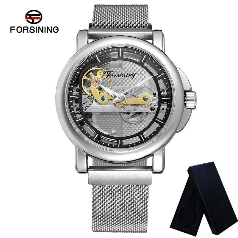 Автоматические механические мужские наручные часы FORSINING военные спортивные