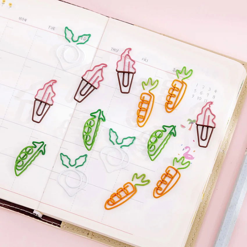 5 шт./лот мини Мультяшные фрукты металлические закладки для книг экшн бумаги