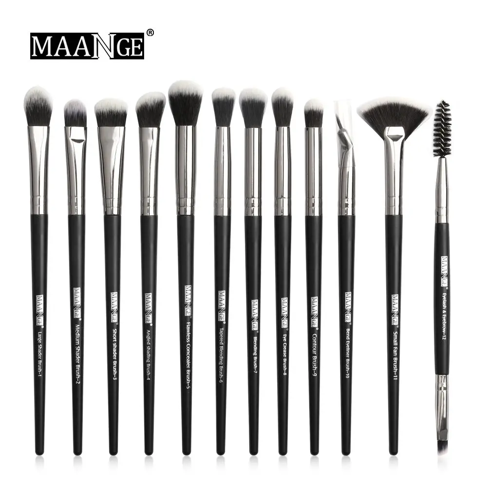 12PCS HY MAANGE Новые кисти для макияжа 3-12 шт профессиональное смешивание кисточка для век для макияжа Набор косметический - Handle Color: 12PCS HY