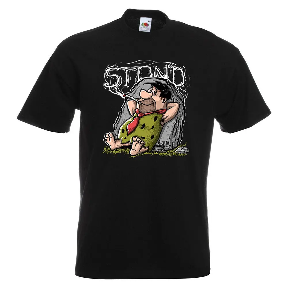 Мужская футболка с принтом Flint Stoned мультипликационным в виде забавного персонажа