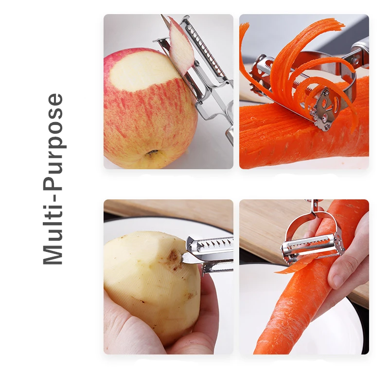 

Stainless Steel Fruit Vegetable Peeler Multi-Function Grater Ginger Cutter Scaler Potatoes Carrot Blade Chopper Kitchen Utensils