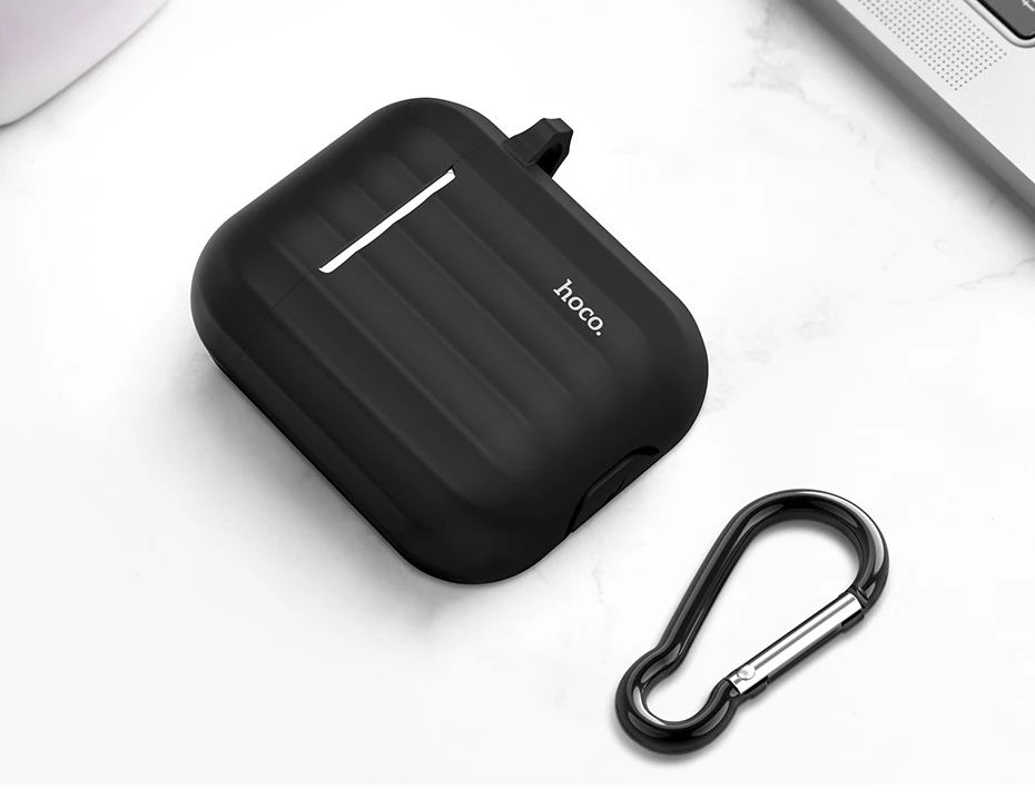 HOCO чехол для наушников для Apple Airpods, мягкий силиконовый чехол, цветной ультратонкий протектор для Air pods, чехол+ Подарок, не теряется