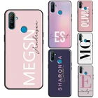 Чехол для OnePlus 10 Pro 9 8T 9R, чехол с персональными инициалами и блестками с названием монограммы для Realme GT Neo 2 GT Master C21 8i 9i 8 Pro