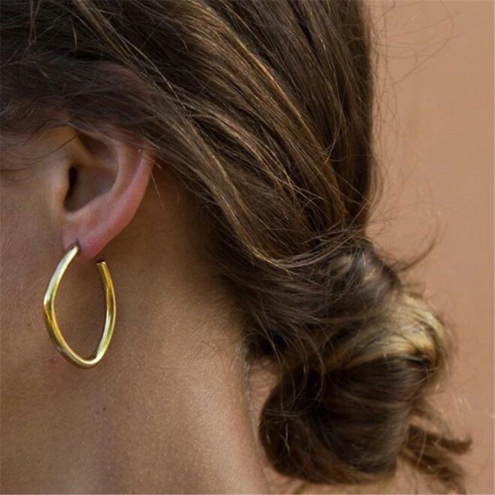 

LIMARIO 2022 Prevent Allergy Gold Silver Earrings Charm Women Trendy Jewelry Vintage Simple irregular Party Accessories Gifts