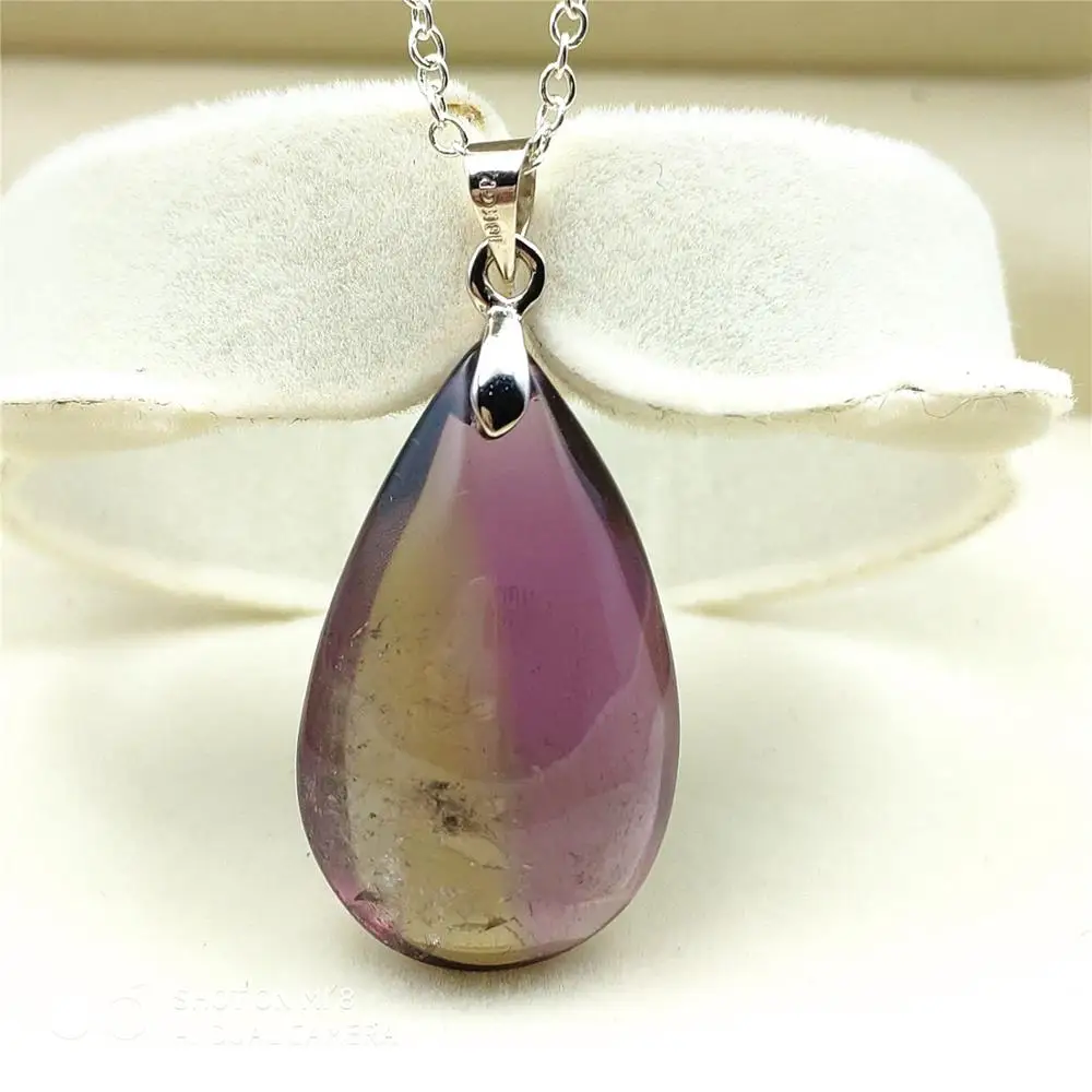 Топ Природный Аметрин Кварц фиолетовый желтый драгоценный камень женский кулон