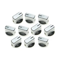10x silver guitar amp effect pedal knobs davies 1510 style pointer knob 14 6 4mm shaft potentiometer knob for pots